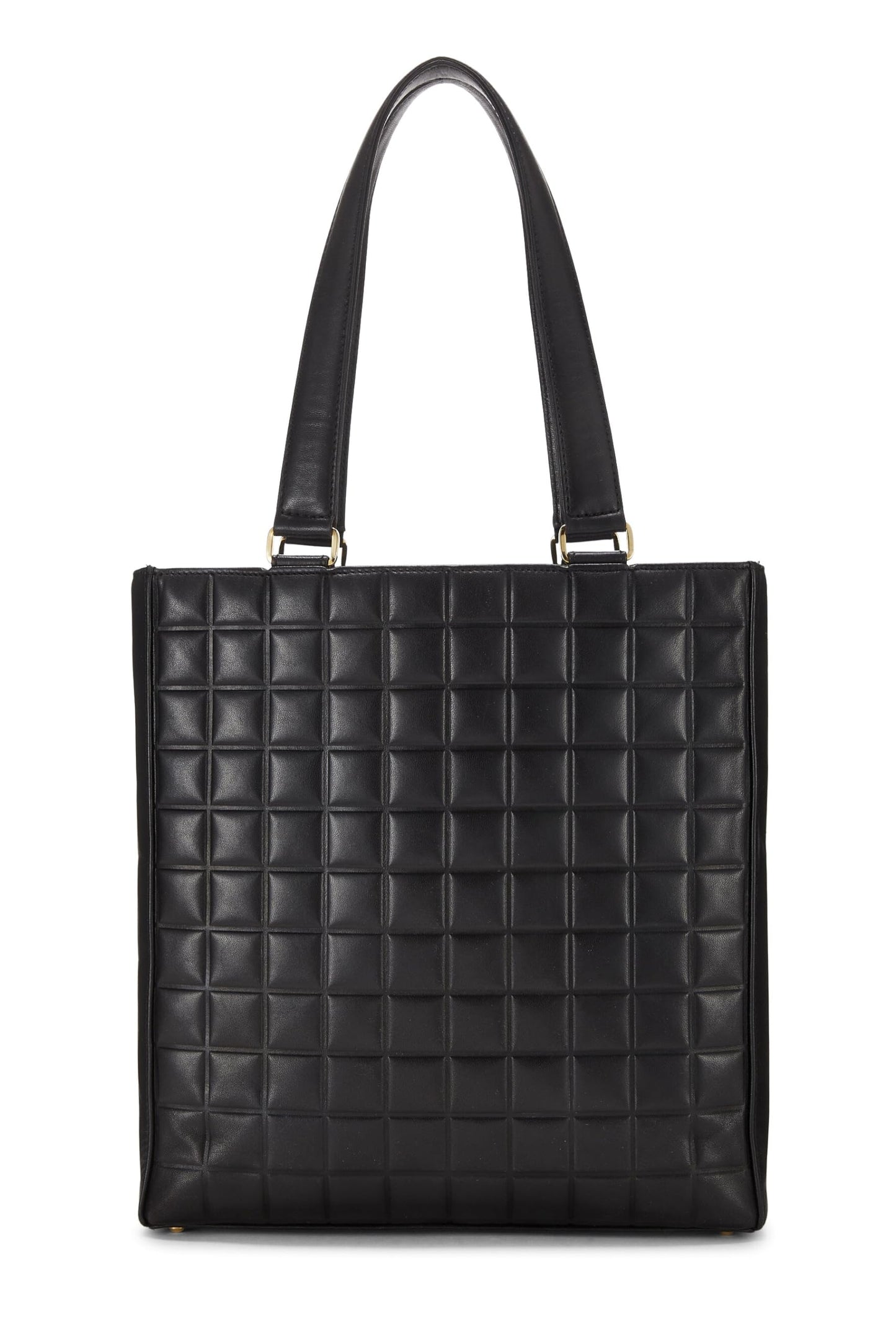 Chanel,  Black Lambskin Chocolate Bar Tote, Black
