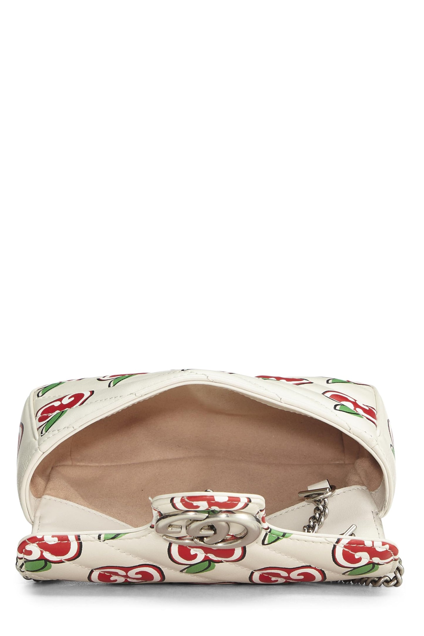 Gucci, White & Multicolor Leather Valentine's Day Marmont Super Mini, White