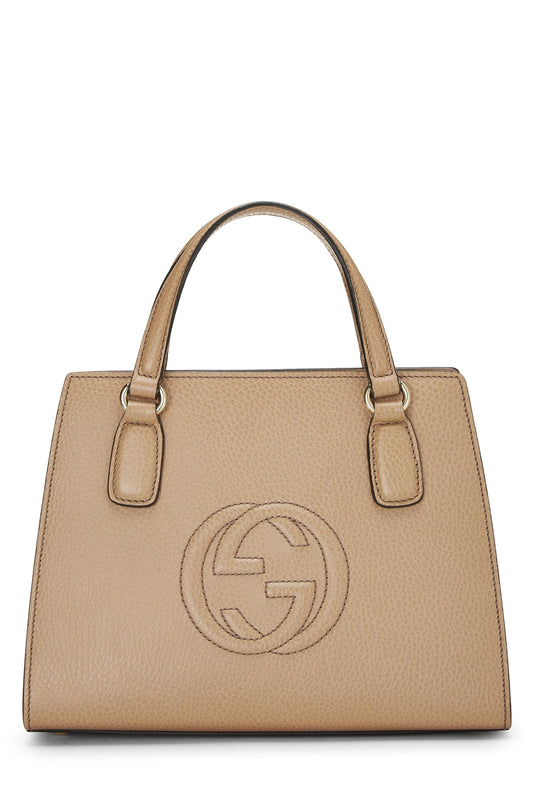 Gucci, Beige Grained Leather Soho Handbag, Beige