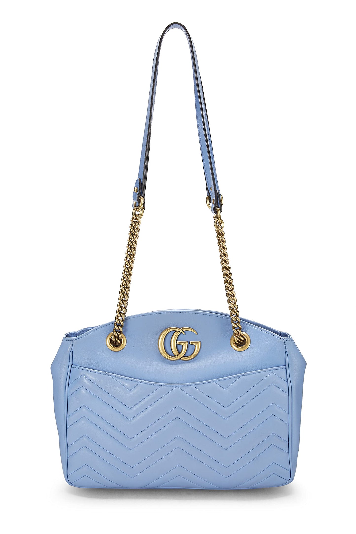 Gucci, Blue Leather GG Marmont Tote, Blue