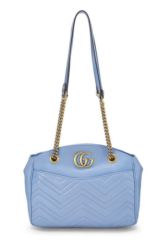 Gucci, Blue Leather GG Marmont Tote, Blue