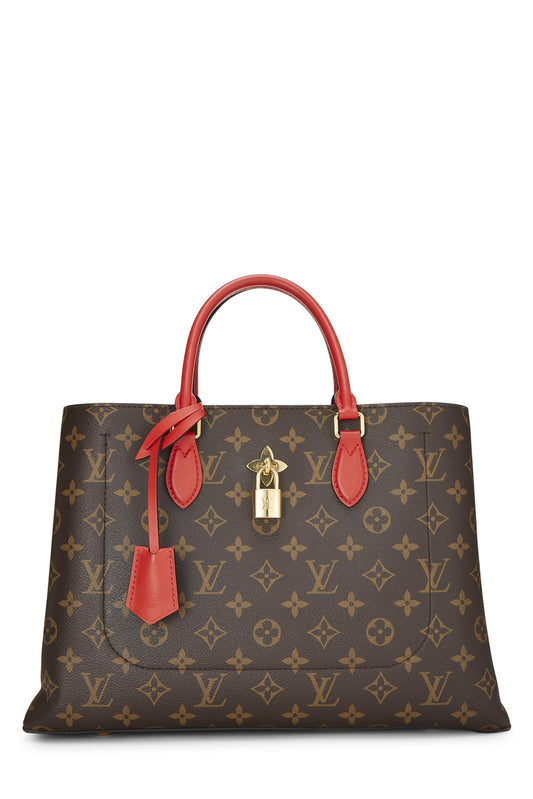 Louis Vuitton,  Red Monogram Canvas Flower Tote, Red