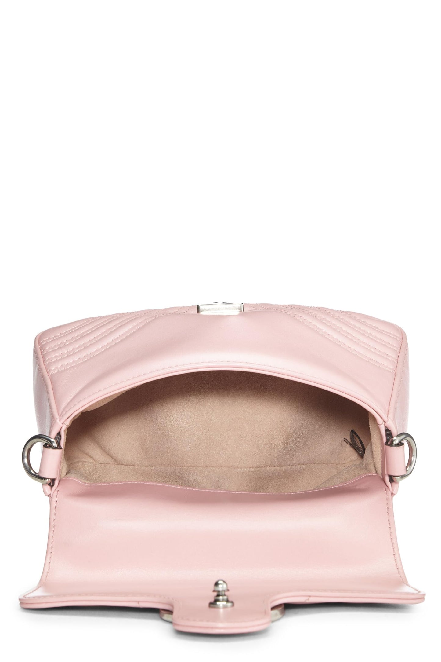 Gucci, Pink Leather GG Marmont Top Handle Flap Bag Mini, Pink