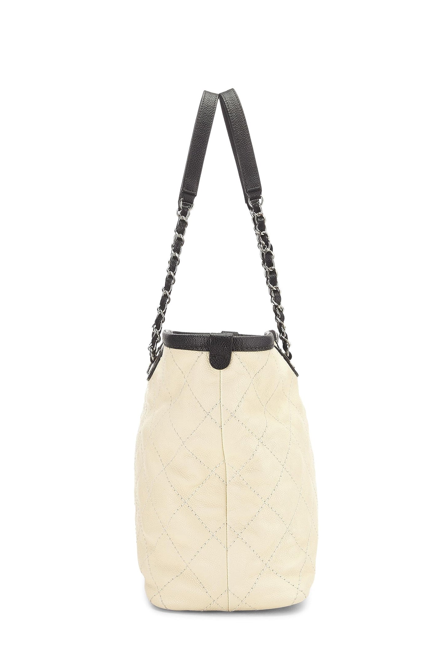 Chanel,  Cream Caviar 'CC' Daily Shopping Tote Small, White