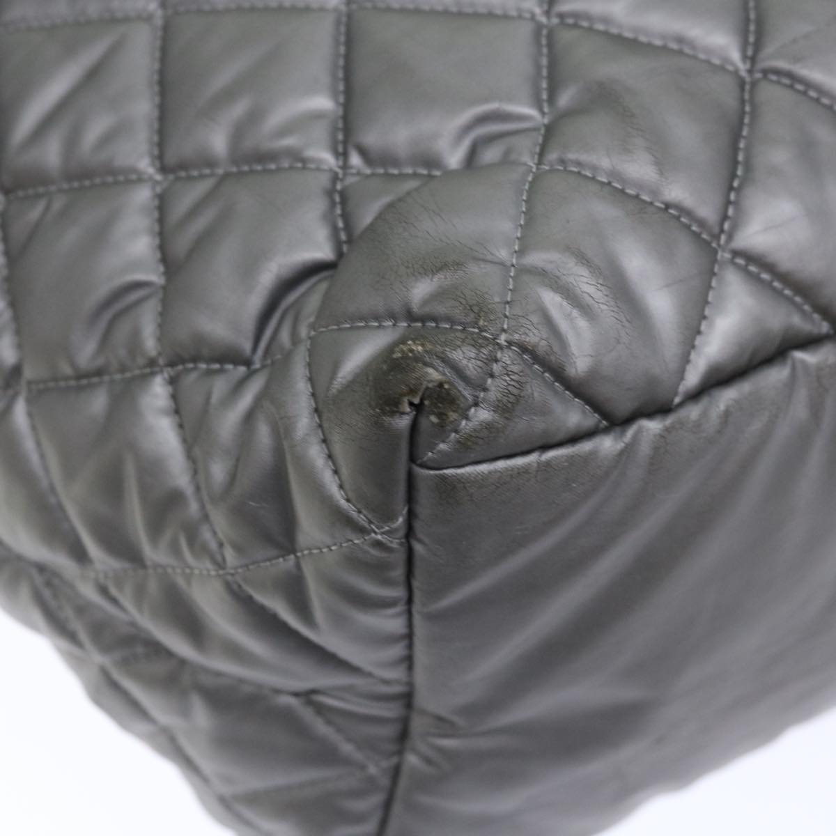 Top Quality Chanel Cococoon Hand Bag Nylon Silver CC Auth 71571