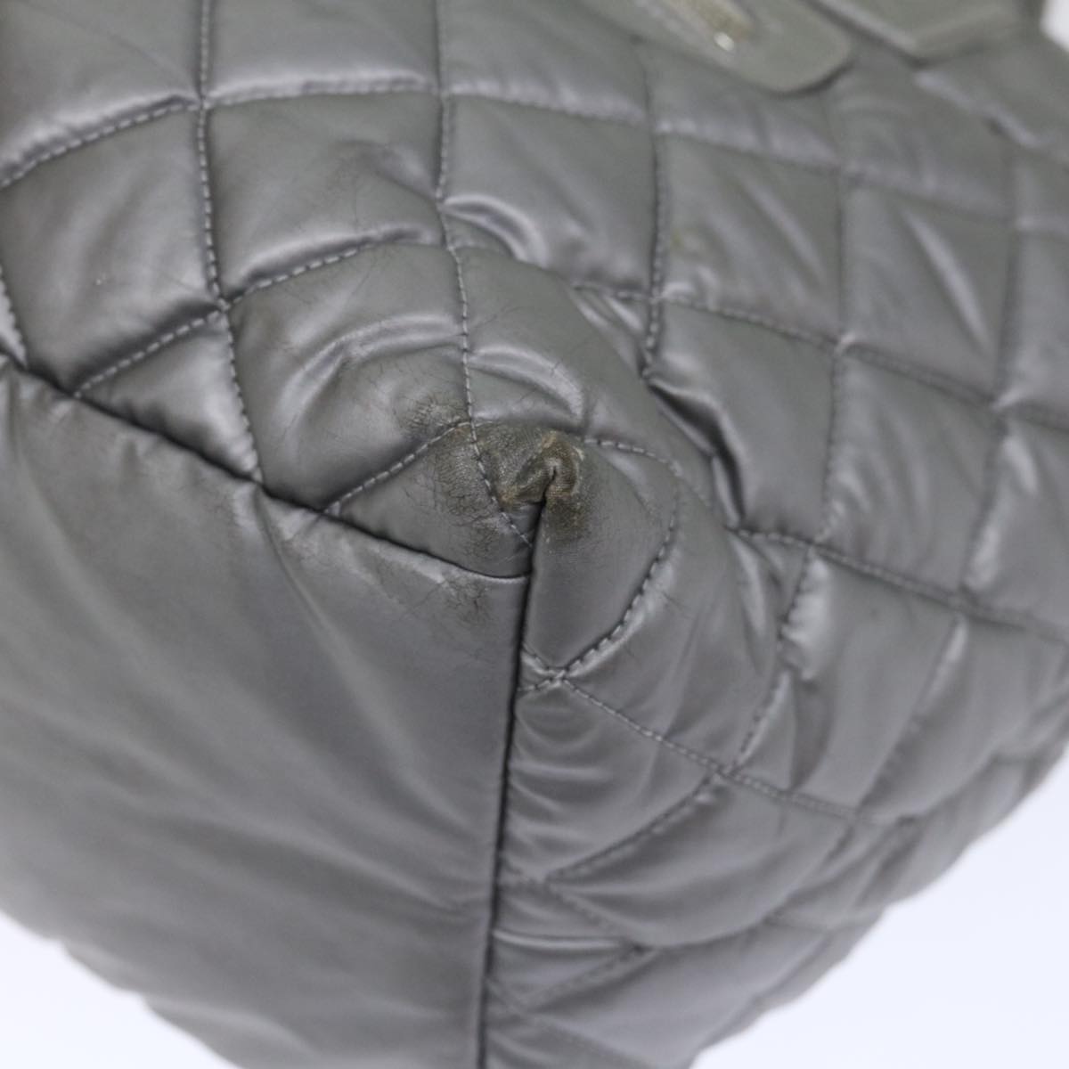 Top Quality Chanel Cococoon Hand Bag Nylon Silver CC Auth 71571