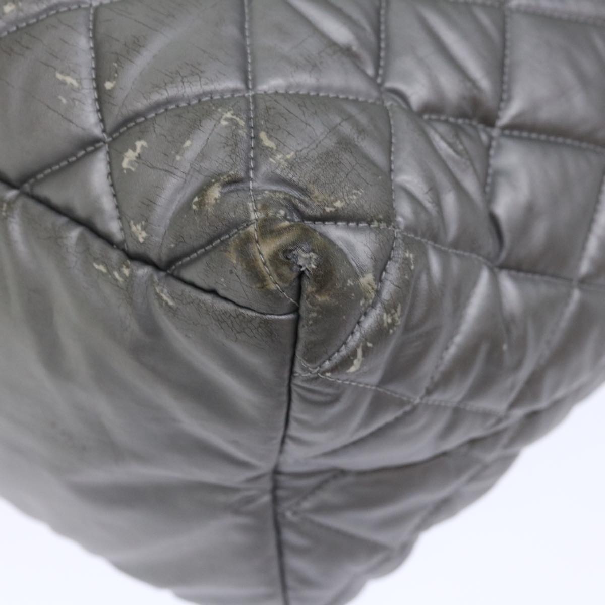 Top Quality Chanel Cococoon Hand Bag Nylon Silver CC Auth 71571