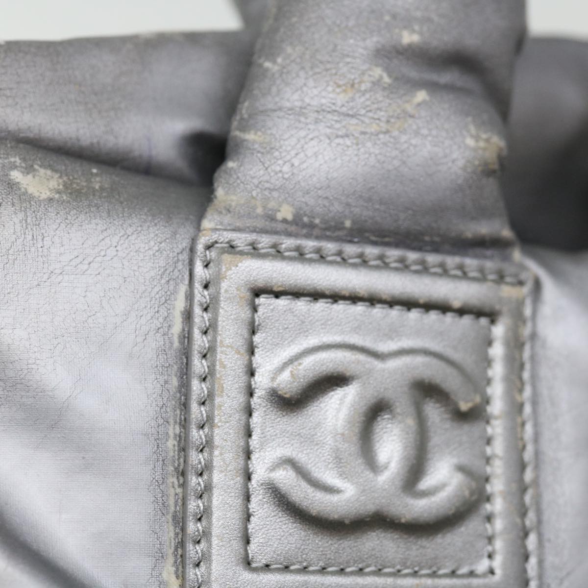 Top Quality Chanel Cococoon Hand Bag Nylon Silver CC Auth 71571