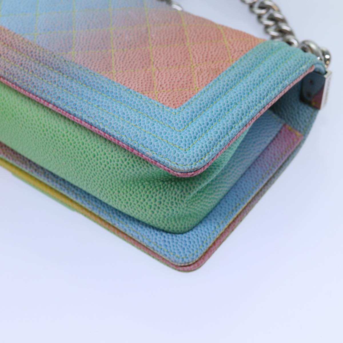 Top Quality Chanel Matelasse Boy  Chain Shoulder Bag Leather Rainbow CC Auth 71579S