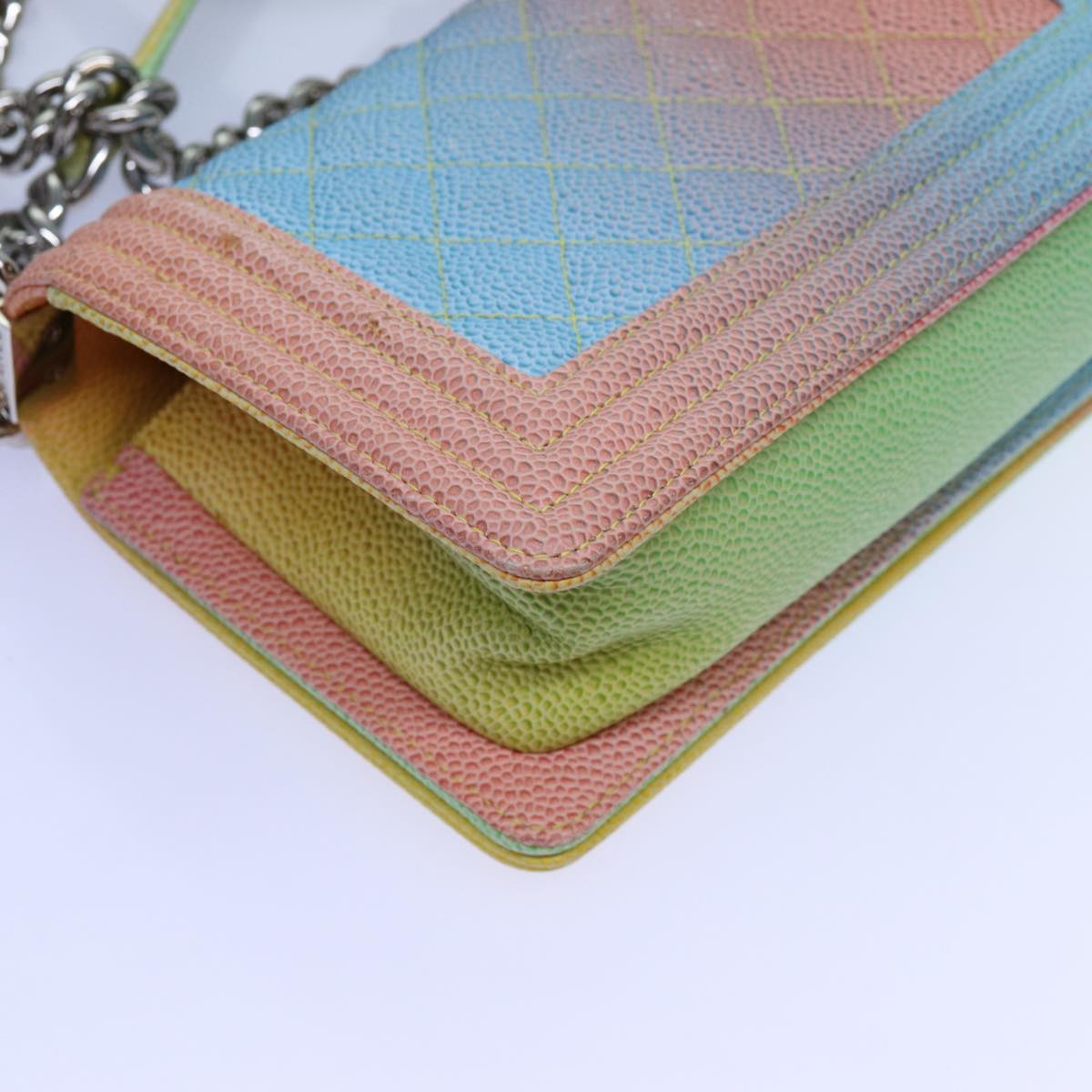 Top Quality Chanel Matelasse Boy  Chain Shoulder Bag Leather Rainbow CC Auth 71579S