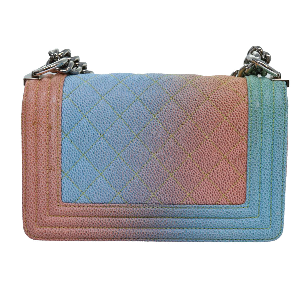 Top Quality Chanel Matelasse Boy  Chain Shoulder Bag Leather Rainbow CC Auth 71579S