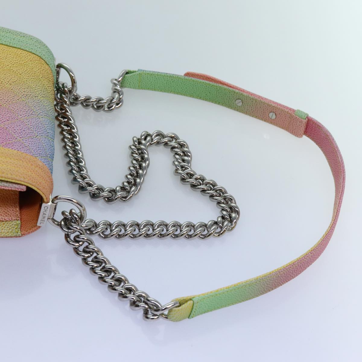 Top Quality Chanel Matelasse Boy  Chain Shoulder Bag Leather Rainbow CC Auth 71579S