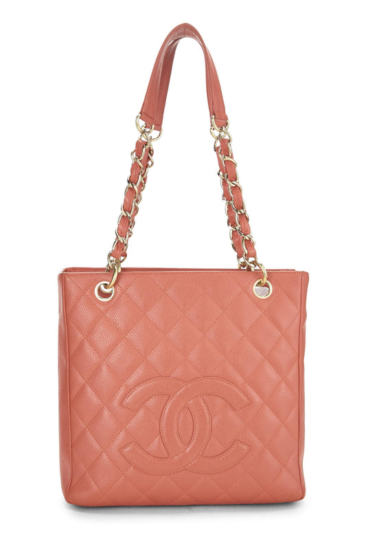 Chanel,  Pink Quilted Caviar Petite Shopping Tote (PST), Pink