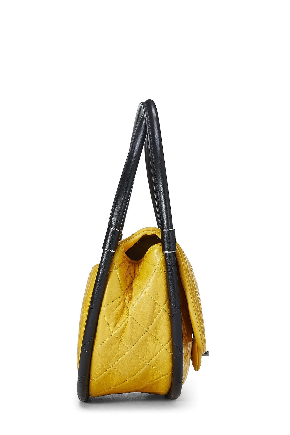 Chanel,  Yellow Quilted Lambskin Hula Hoop Bag Medium, Yellow
