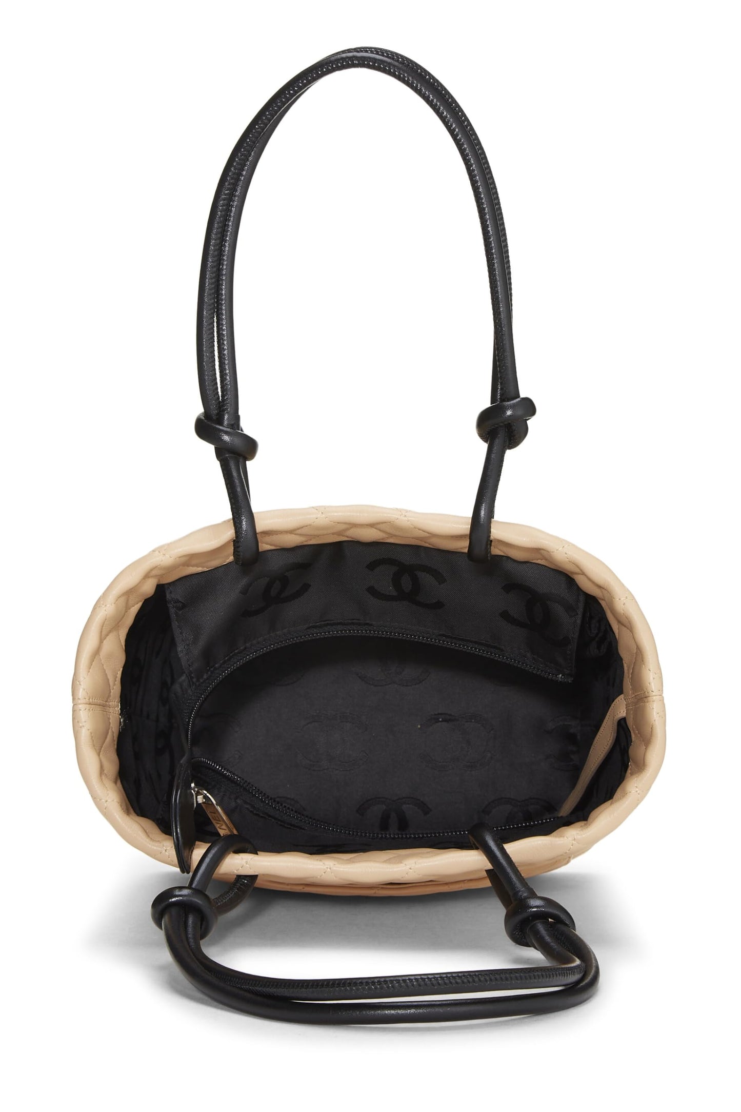 Chanel,  Beige Quilted Calfskin Cambon Ligne Tote Small, Beige