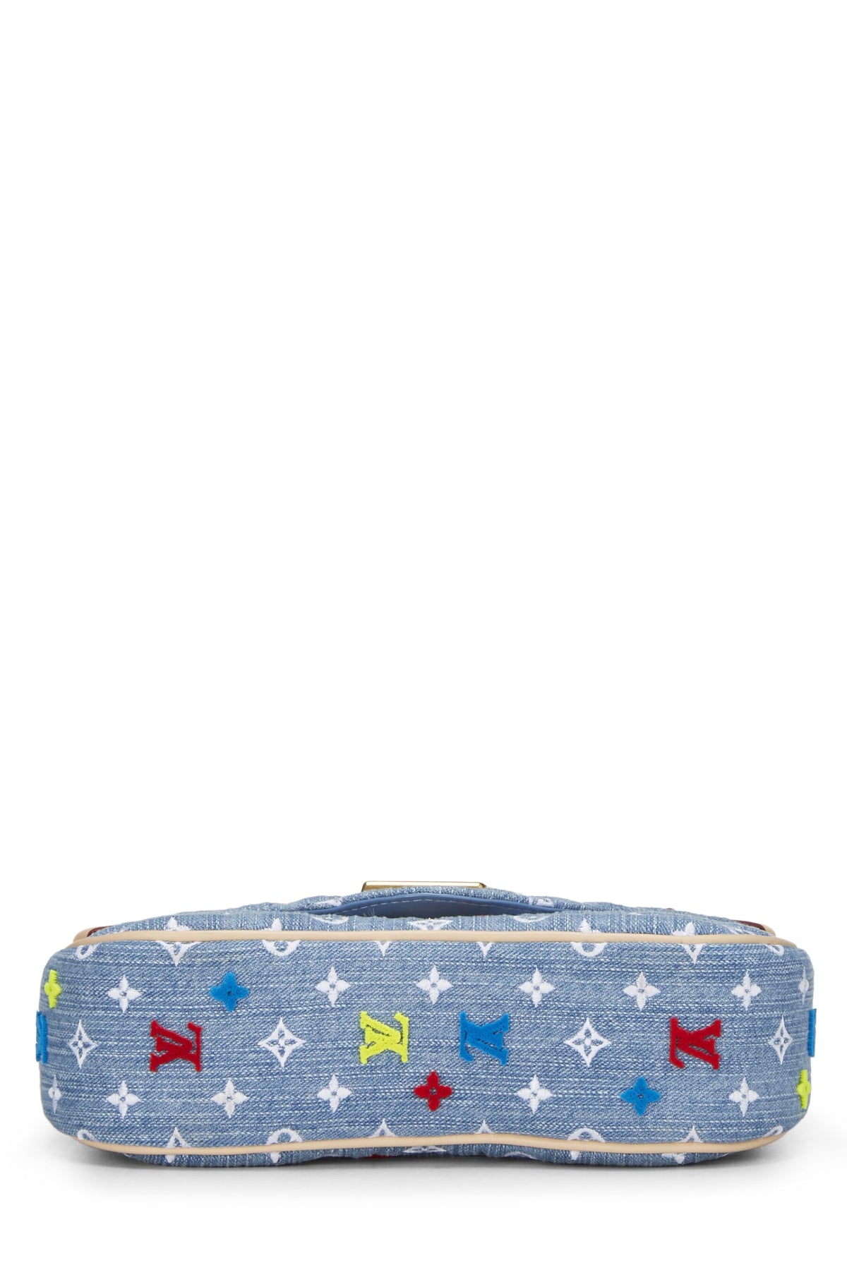 Louis Vuitton,  Blue Quilted Monogram Denim New Wave Chain Bag MM, Blue