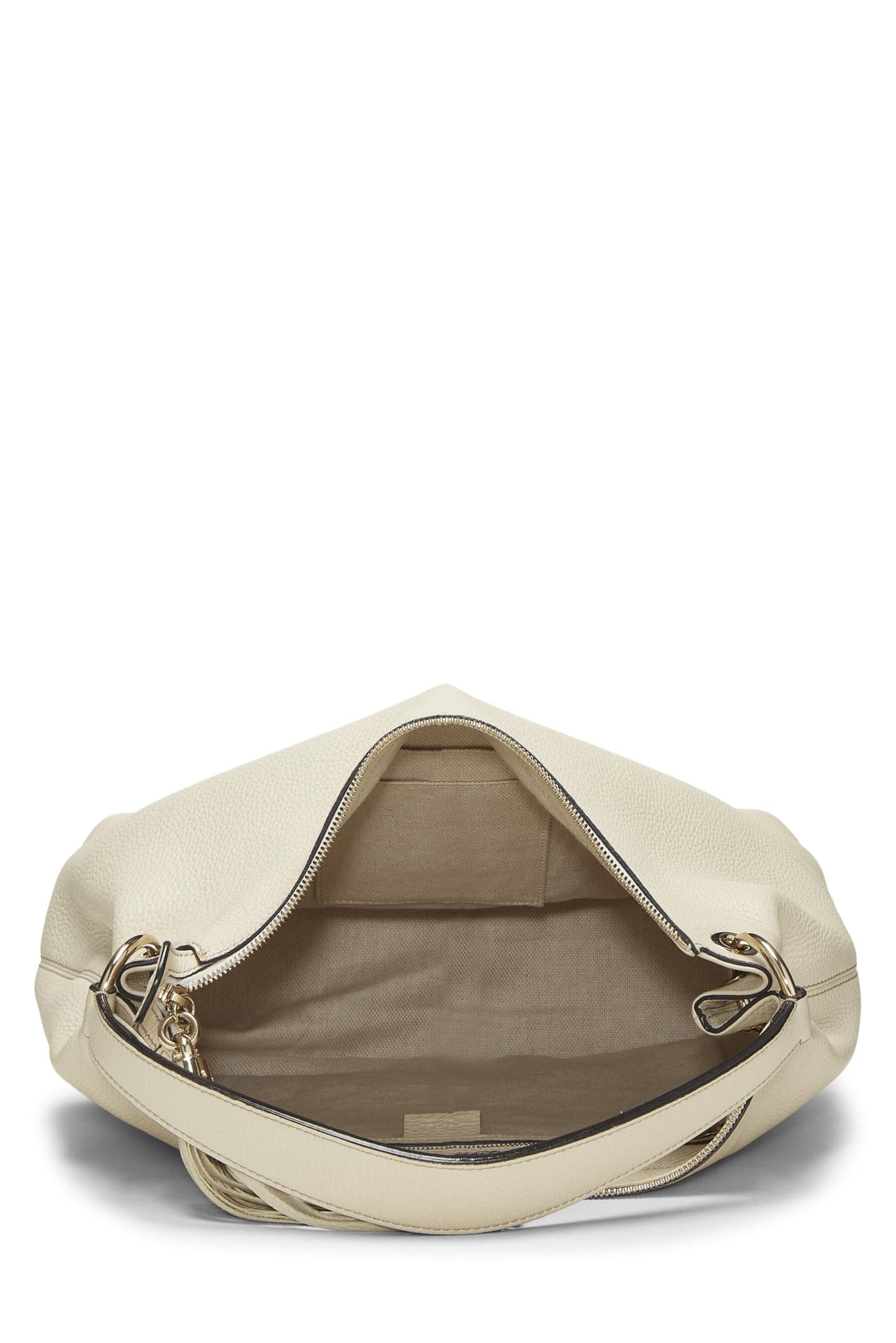 Gucci, White Leather Soho Convertible Hobo, White