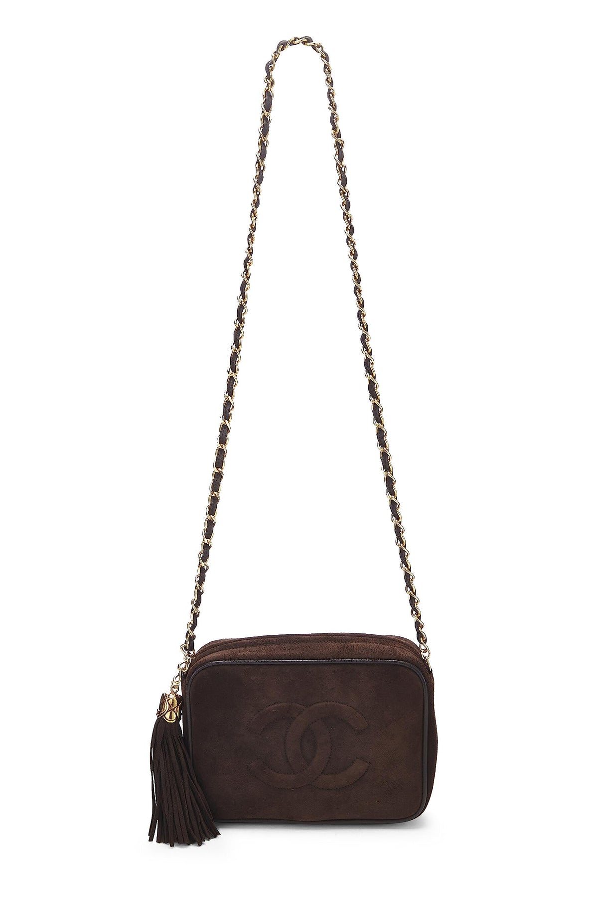 Chanel,  Brown Suede Camera Bag Mini, Brown