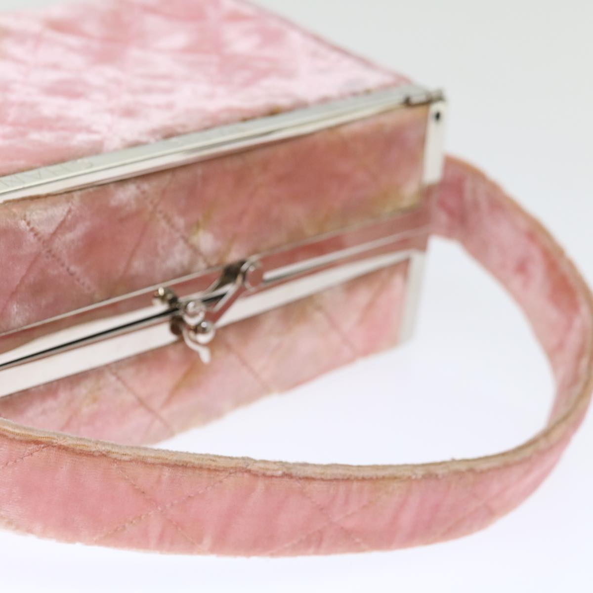 Top Quality Chanel Matelasse Hand Bag Velor Pink CC Auth 71634A