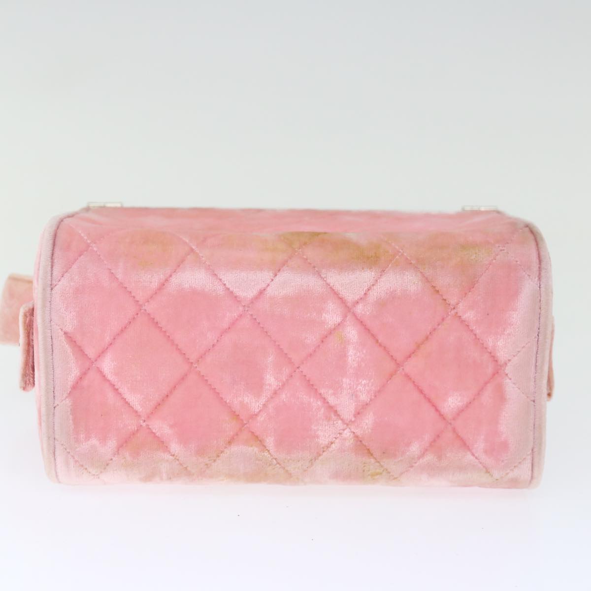 Top Quality Chanel Matelasse Hand Bag Velor Pink CC Auth 71634A
