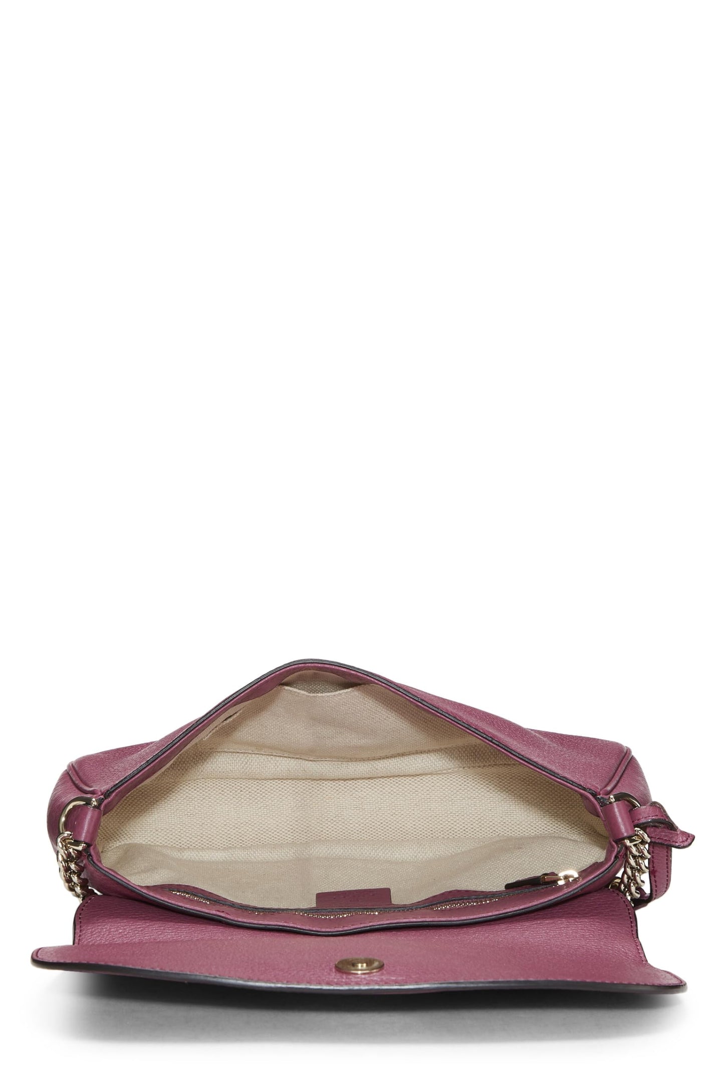 Gucci, Purple Grained Leather Soho Chain Flap Crossbody, Purple