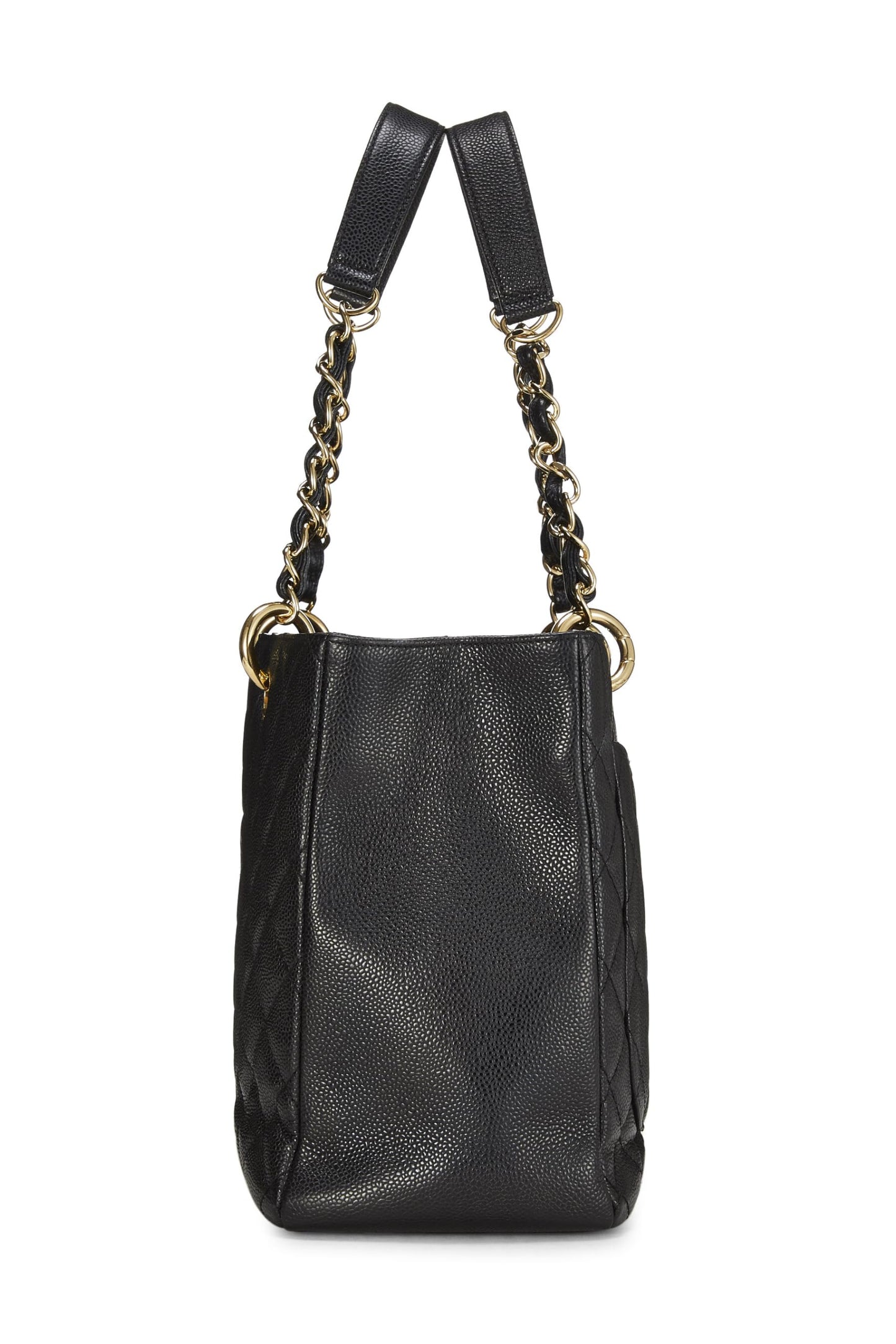 Chanel,  Black Quilted Caviar Grand Shopping Tote (GST), Black