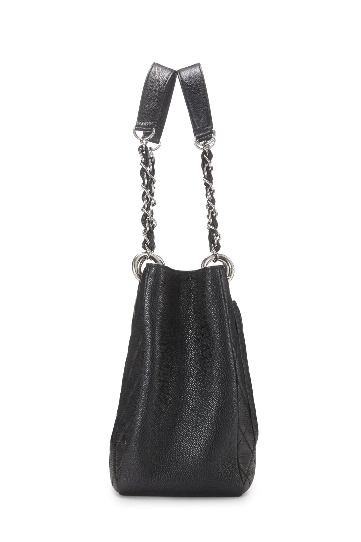 Chanel,  Black Quilted Caviar Grand Shopping Tote (GST), Black