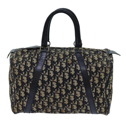 CHRISTIAN DIOR Trotter Canvas Boston Bag Navy Auth 71778