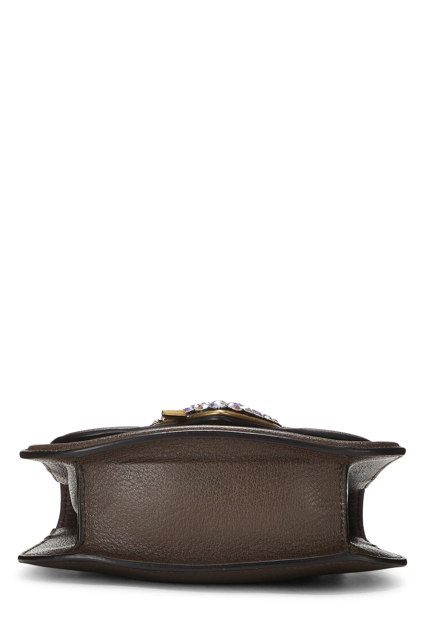 Gucci, Brown Leather Web Linea Totem Shoulder Bag Small, Brown
