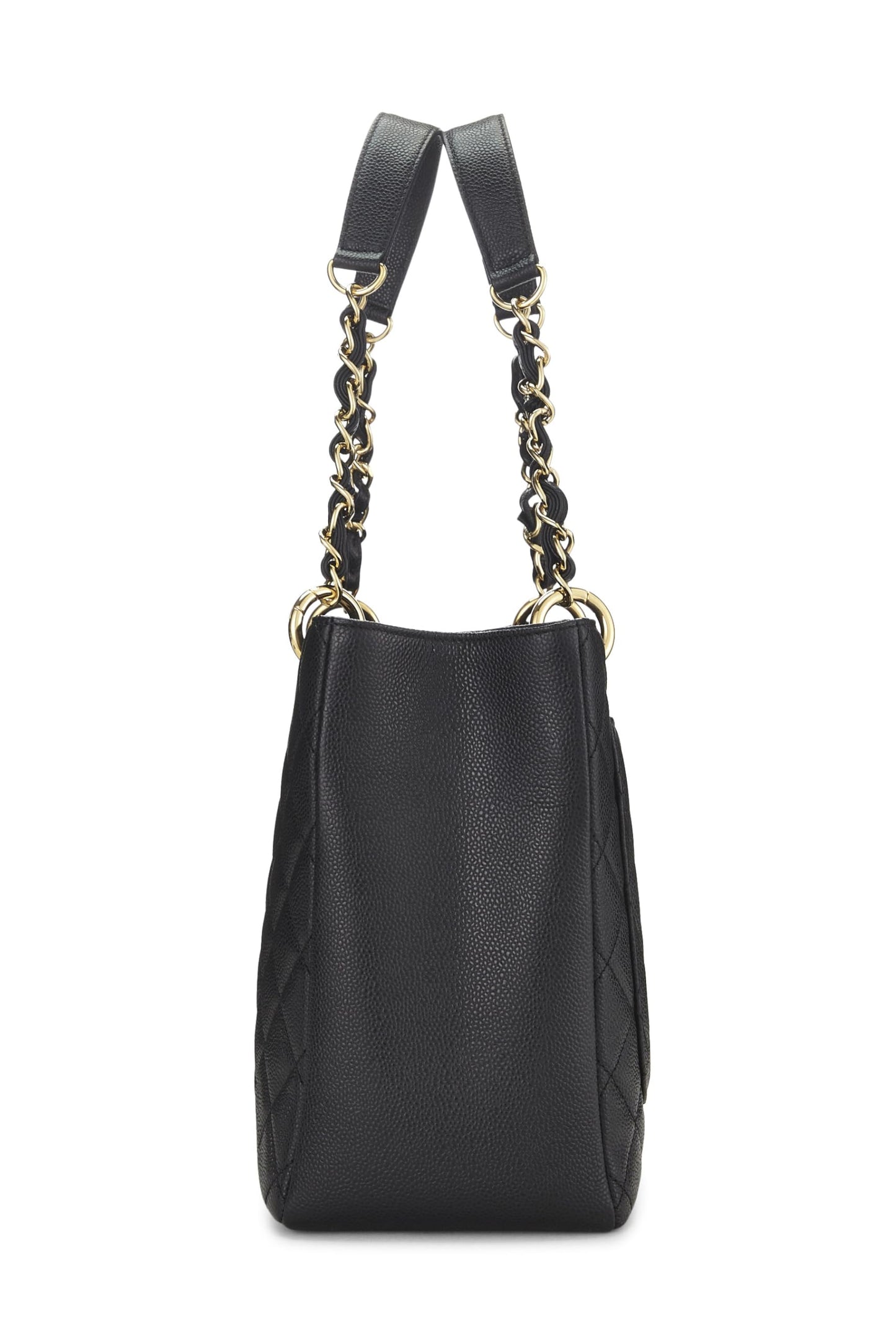 Chanel,  Black Quilted Caviar Grand Shopping Tote (GST), Black