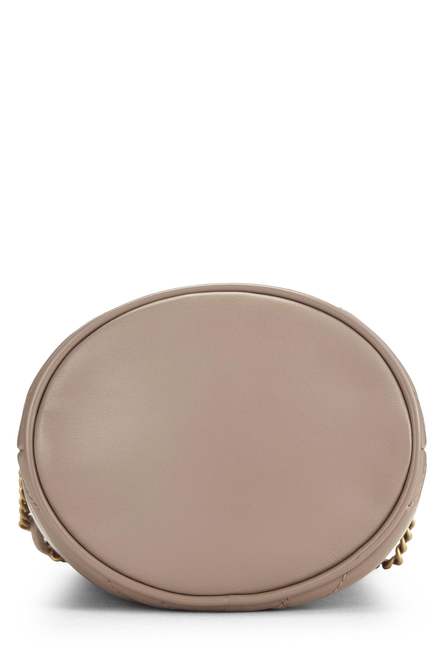 Gucci, Beige Leather 'GG' Marmont Chain Bucket Bag Small, Beige