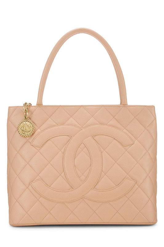 Chanel,  Pink Quilted Caviar Medallion Tote, Pink