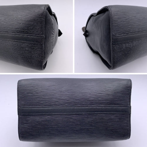 LOUIS VUITTON Vintage Black Epi Leather Speedy 28 Boston Bag