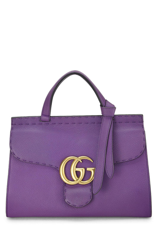 Gucci, Purple Leather Marmont Top Handle Flap Bag Small, Purple