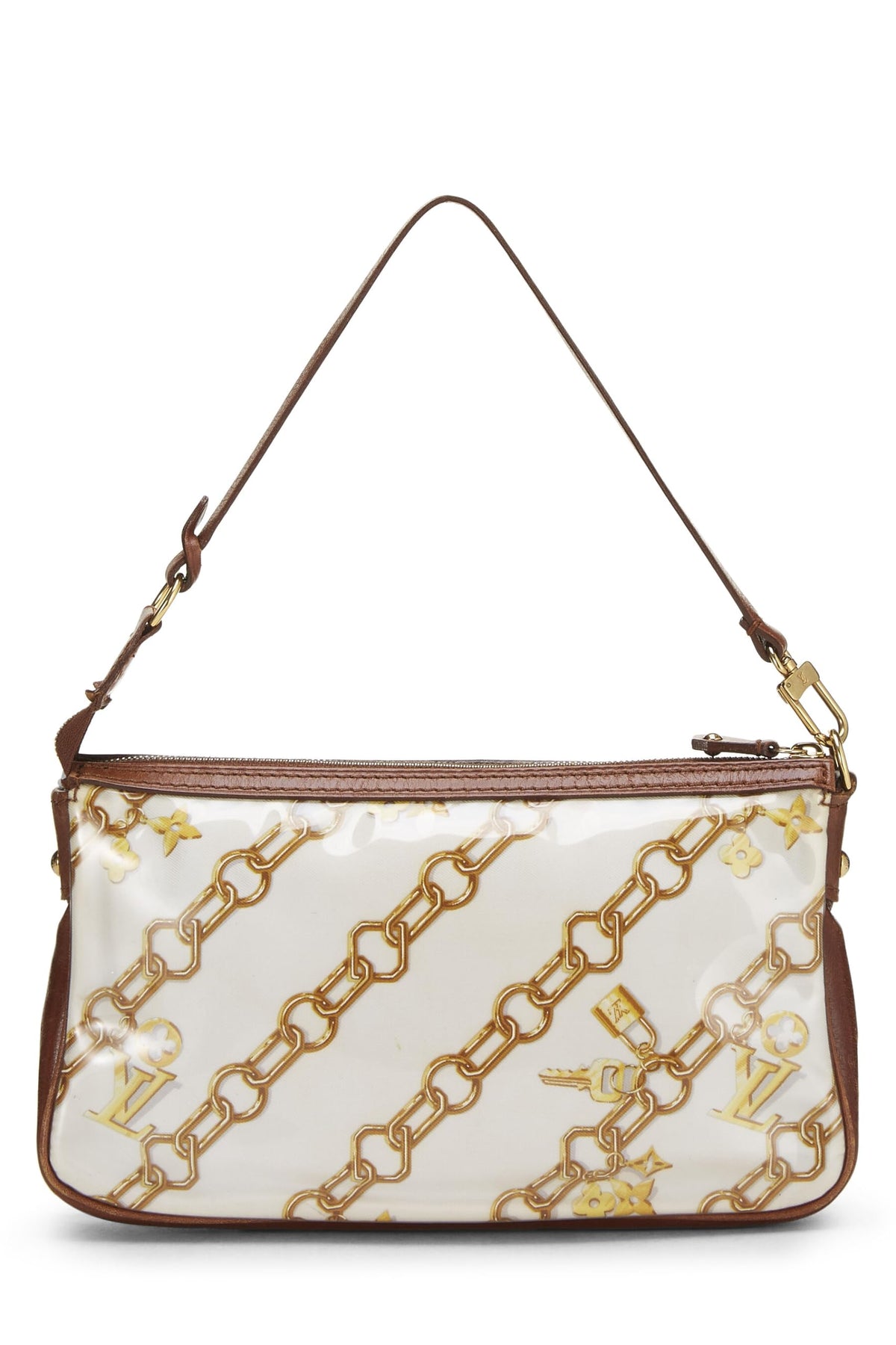 Louis Vuitton,  White Monogram Vinyl Charms Pochette Accessoires, White