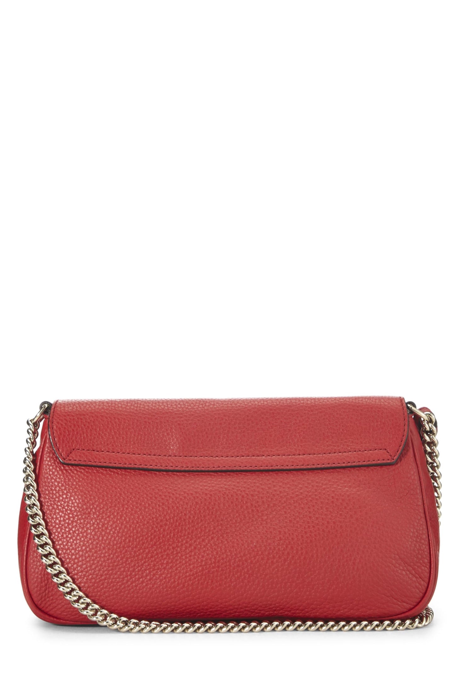 Gucci, Red Grained Leather Soho Chain Flap Crossbody, Red