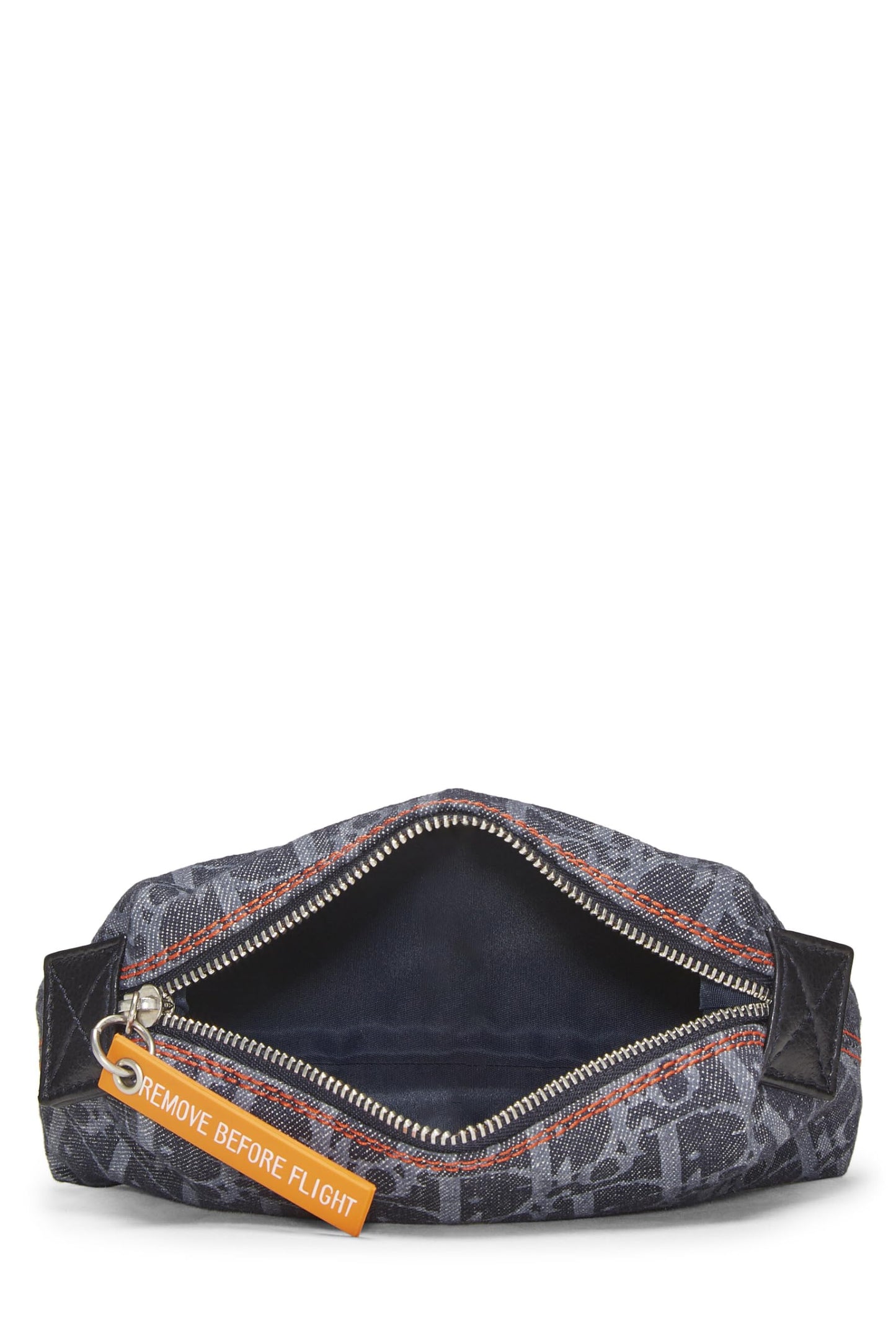 Dior,  Navy Denim Trotter Flight Pouch, Navy