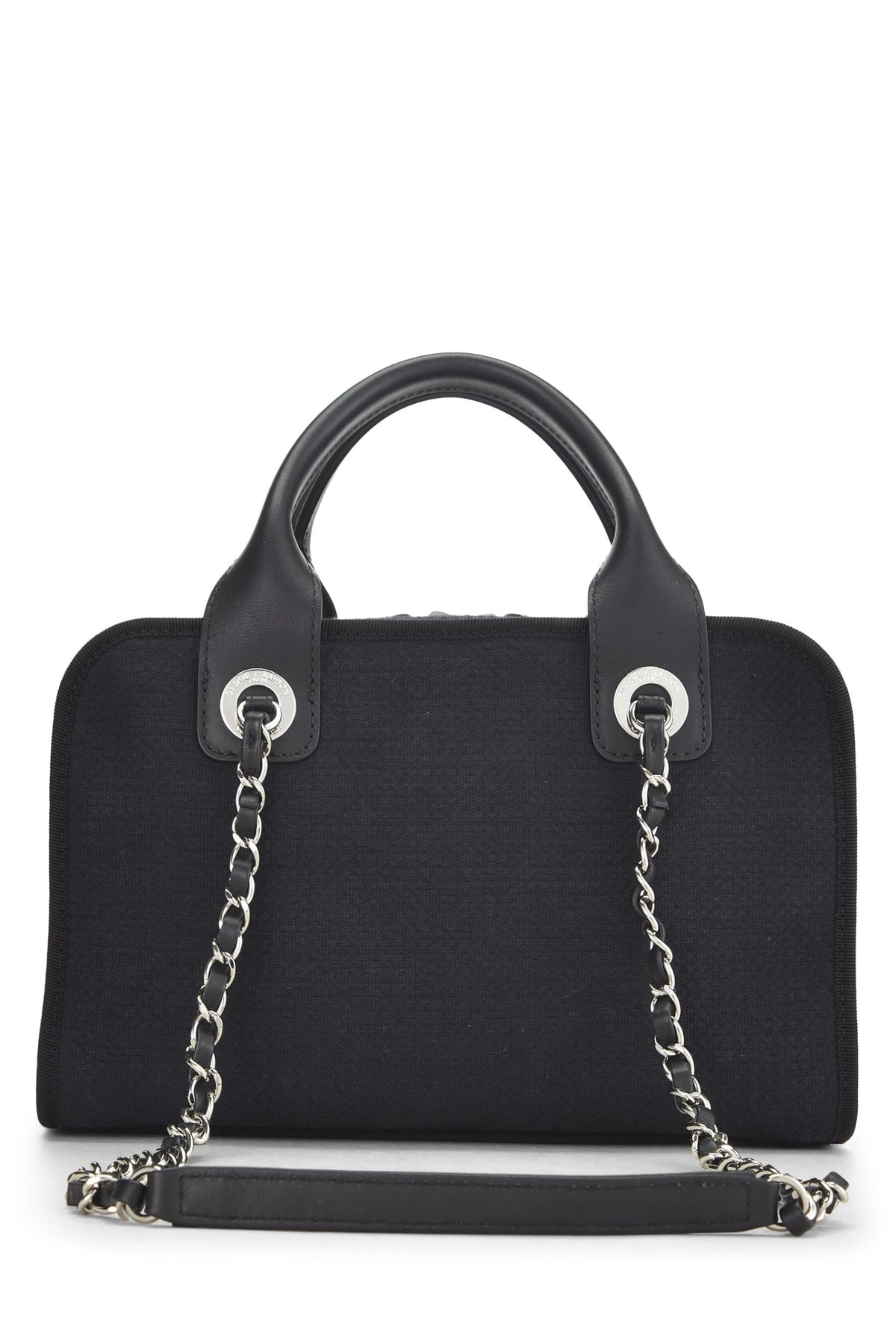 Chanel,  Black Canvas Deauville Bowler, Black