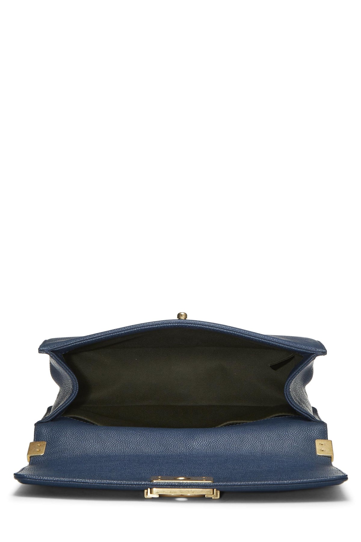 Chanel,  Blue Quilted Caviar Boy Bag Medium, Blue