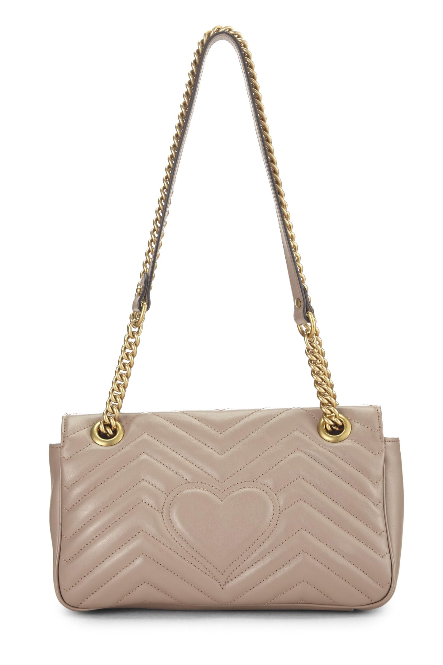 Gucci, Beige Leather GG Marmont Shoulder Bag Small, Beige