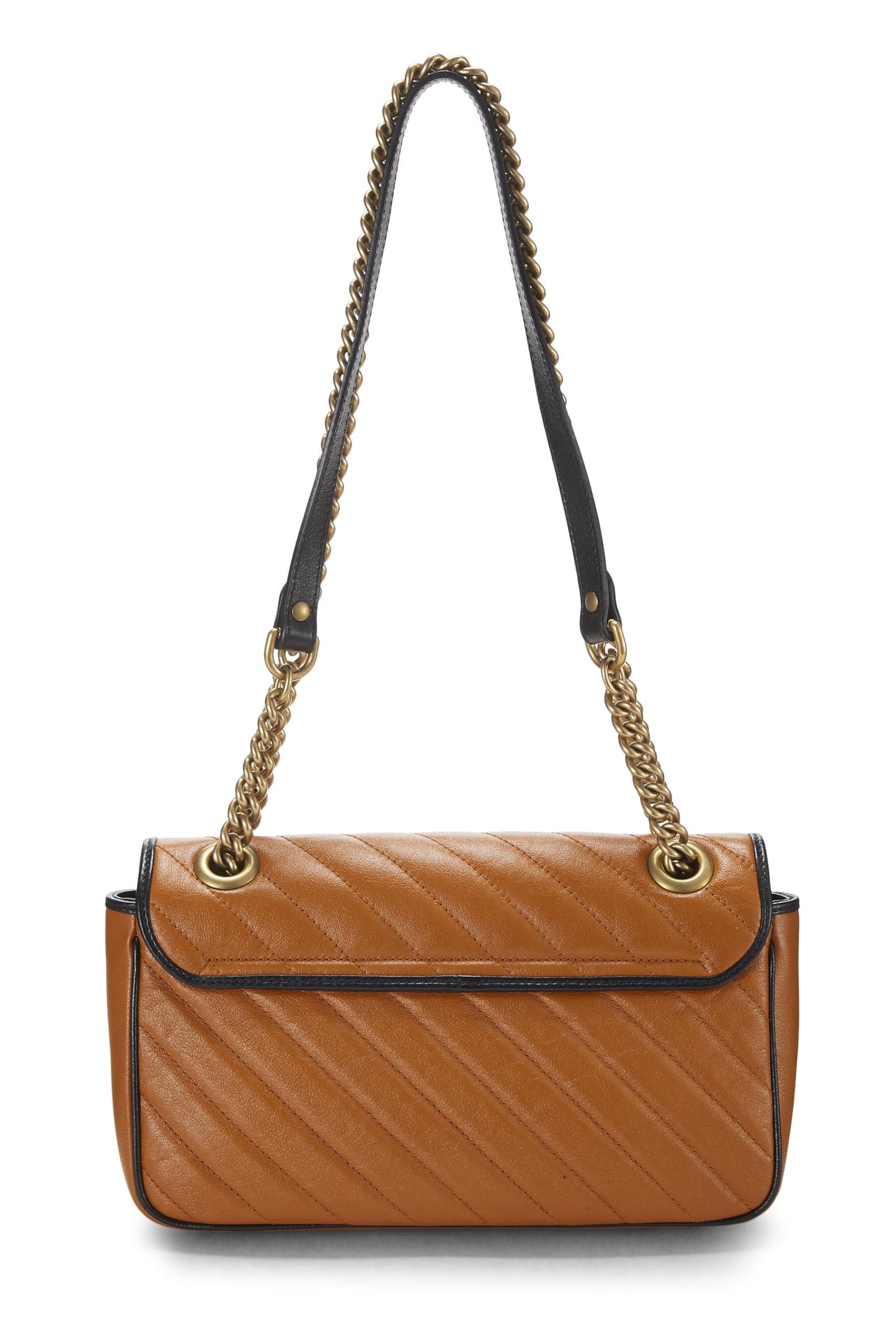 Gucci, Orange Leather Torchon GG Marmont Shoulder Bag Small, Orange