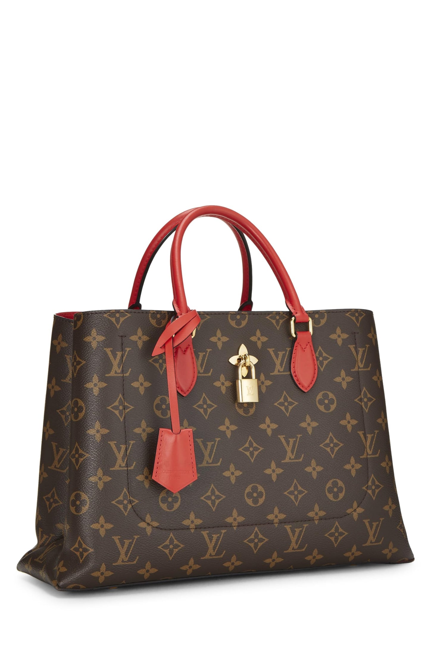 Louis Vuitton,  Red Monogram Canvas Flower Tote, Red