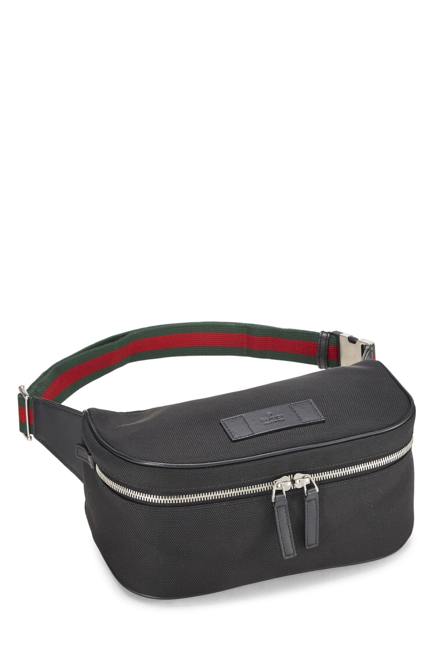 Gucci, Black Canvas Techno Sling Bag, Black