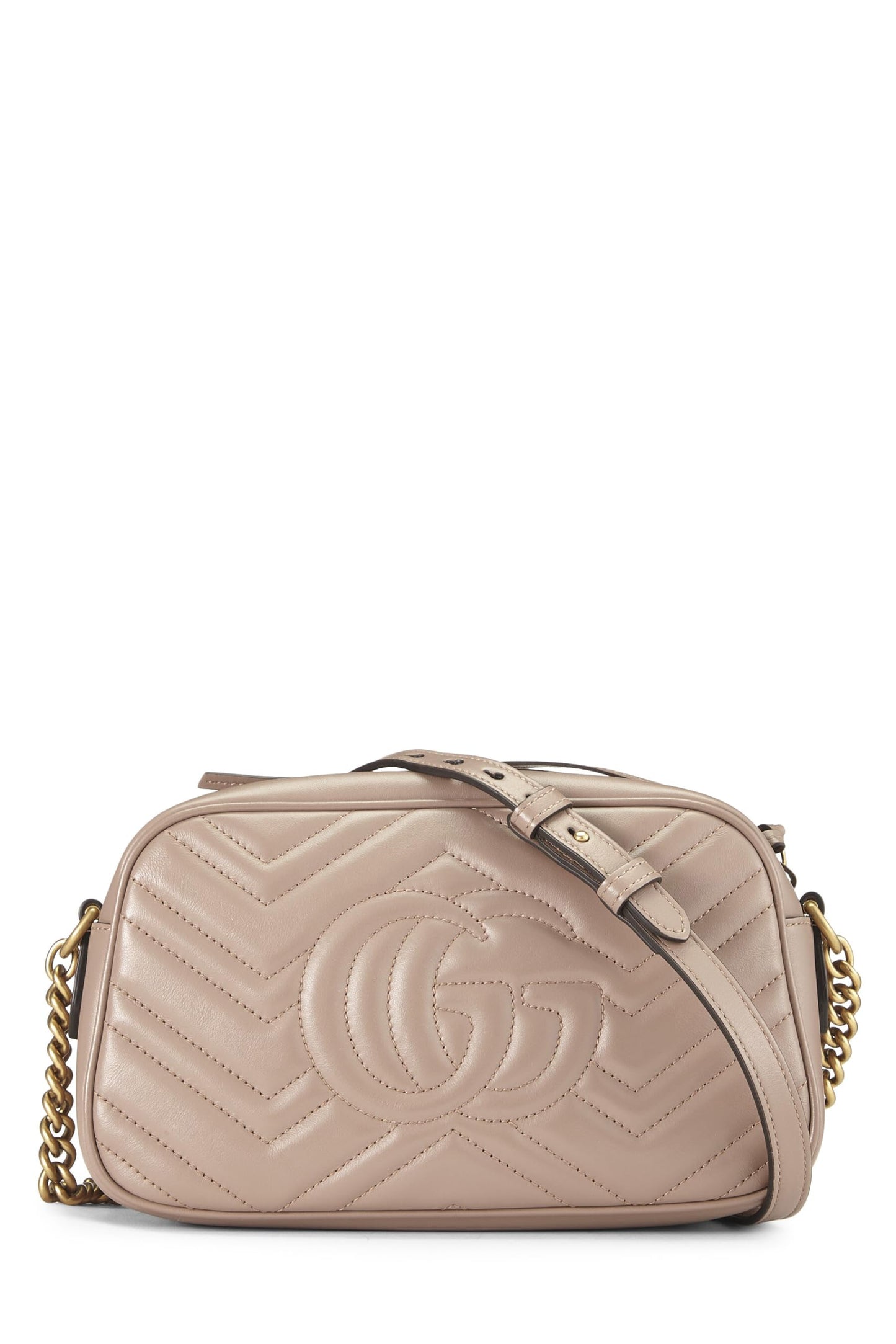 Gucci, Pink Leather GG Marmont Crossbody, Pink