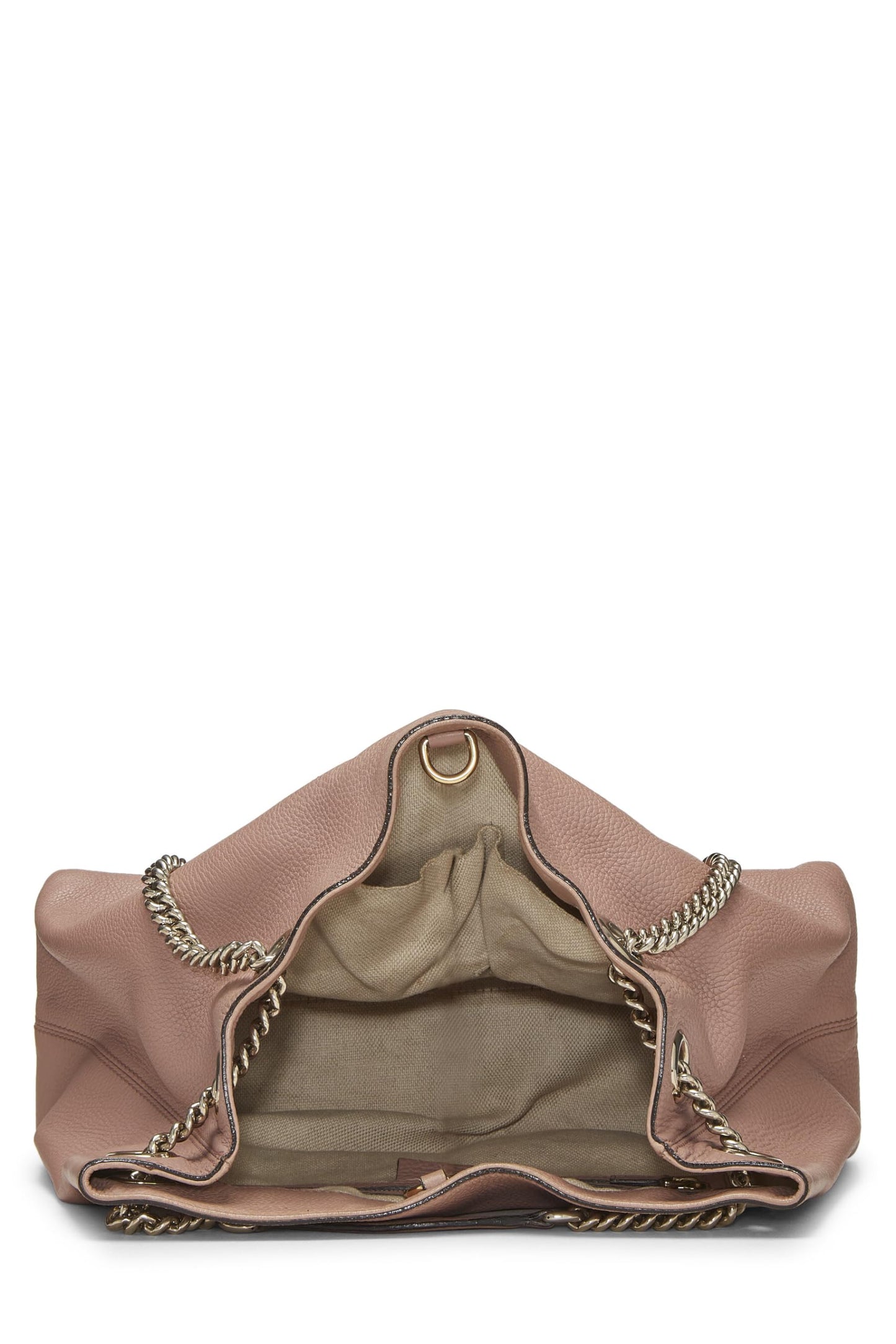 Gucci, Pink Leather Soho Chain Tote, Beige