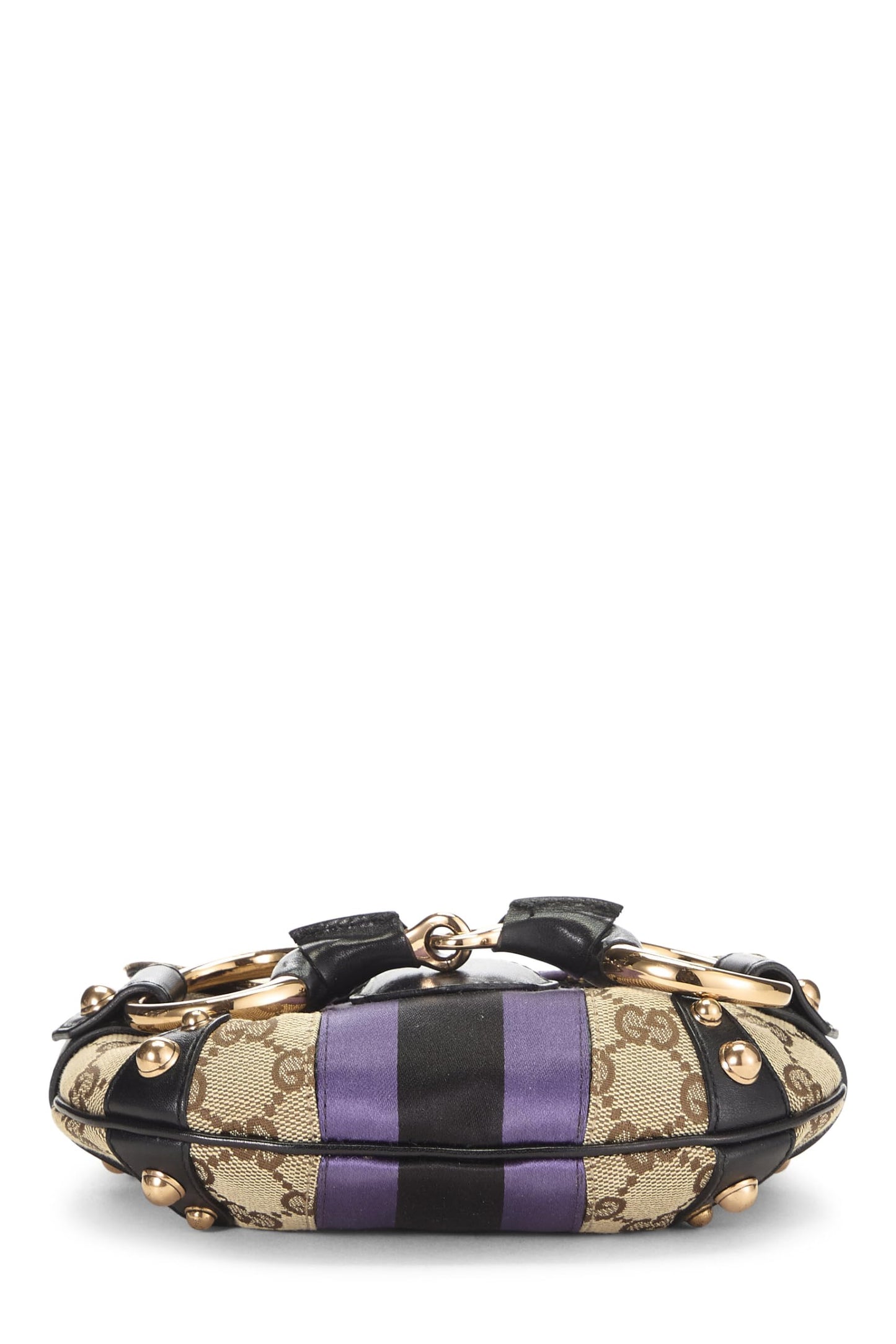 Gucci, Purple Original GG Canvas Horsebit Chain Shoulder Bag, Purple