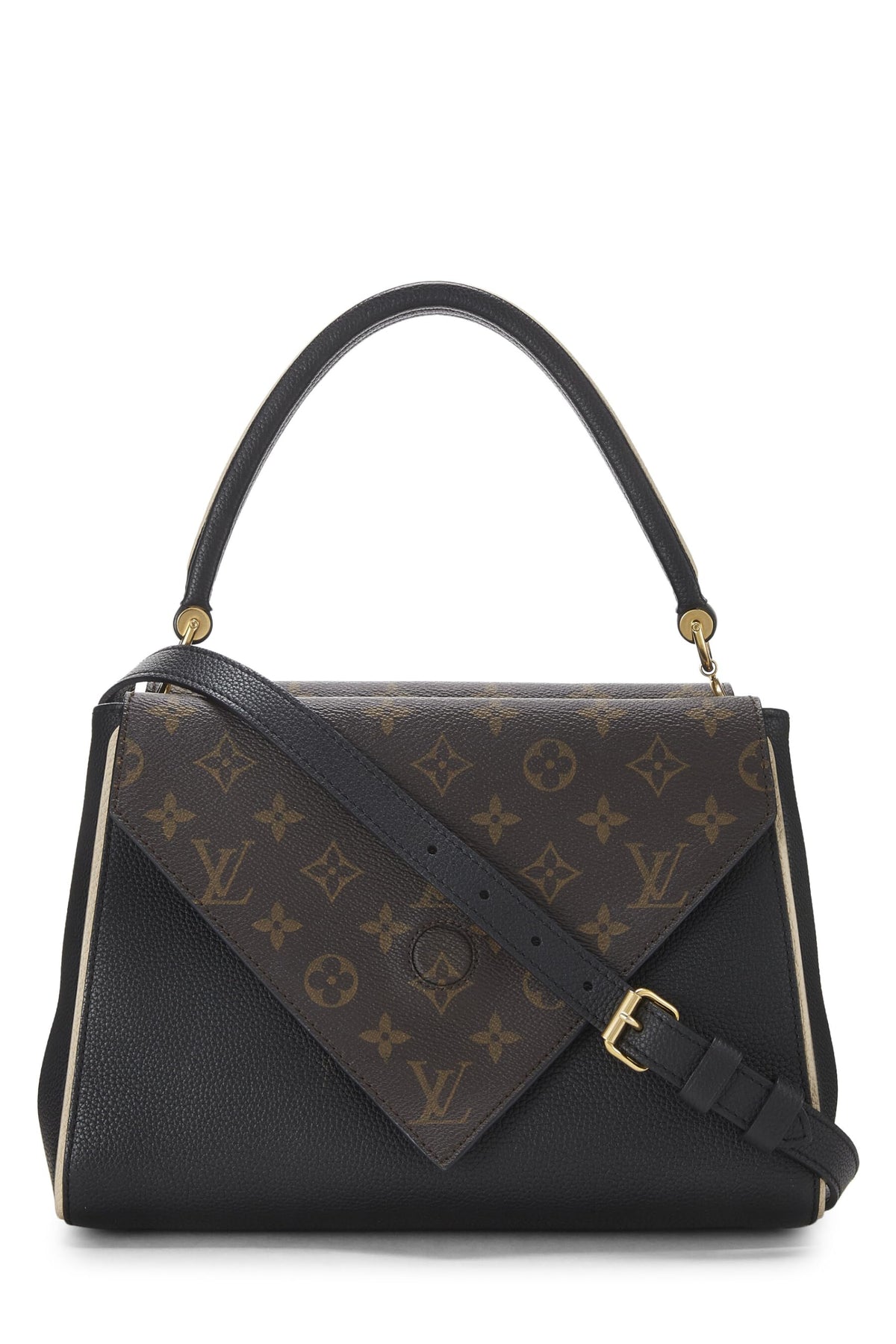 Louis Vuitton,  Black Monogram Leather Double V Bag, Black