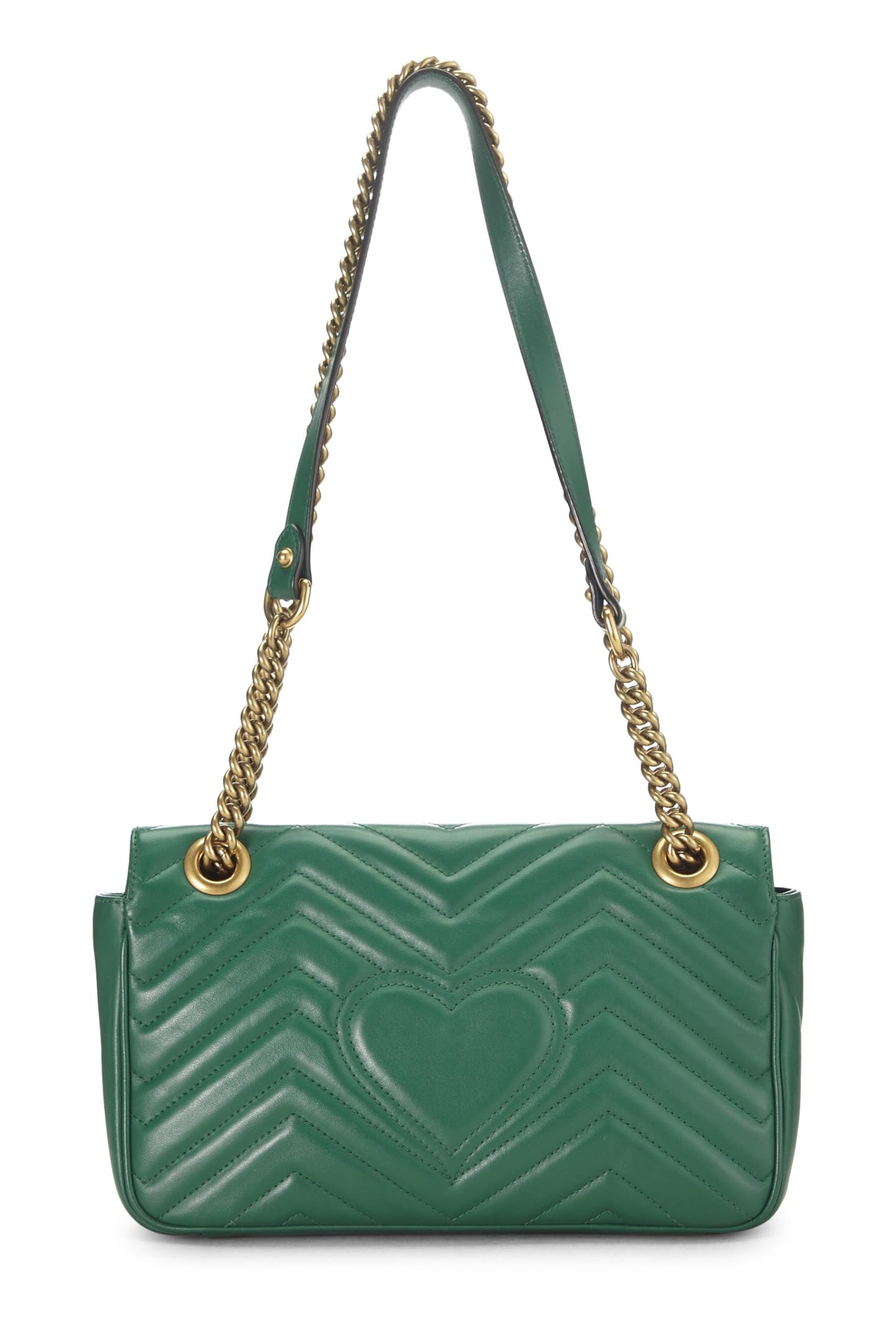 Gucci, Green Leather GG Marmont Shoulder Bag Small, Green