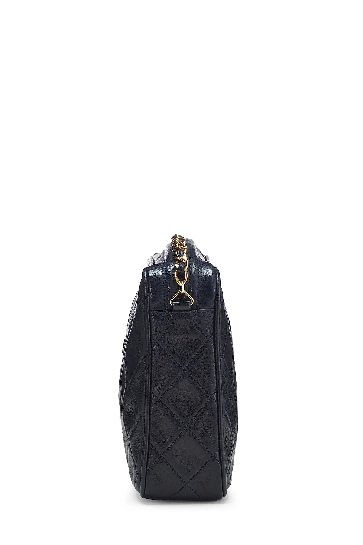 Chanel,  Navy Lambskin Diamond 'CC' Camera Bag Medium, Navy