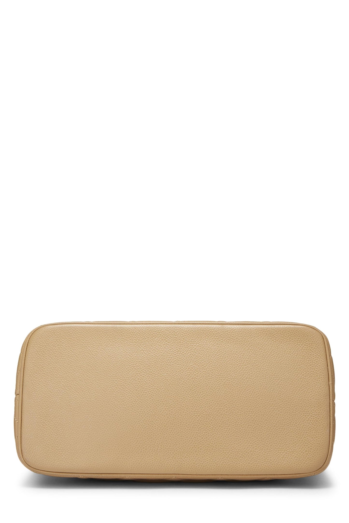 Chanel,  Beige Quilted Caviar Medallion Tote, Beige